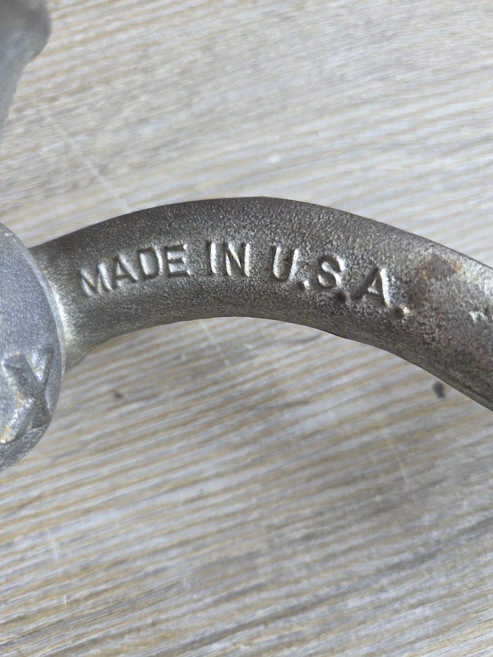 Cast Iron Manual Meat Grinder - Silver with Wood Handle